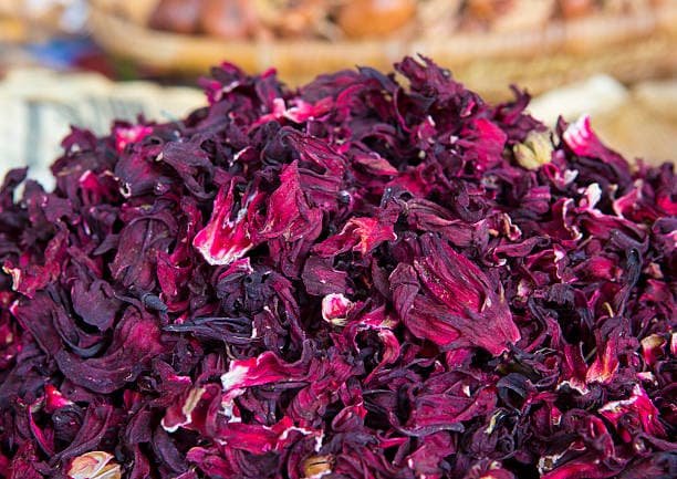 Dried hibiscus flower calyces from Nigeria
